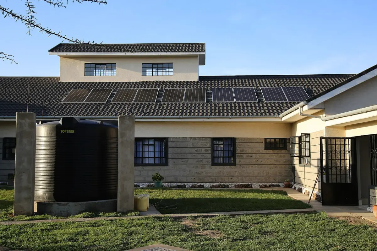 Solar panels installed on the roof of a house